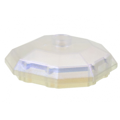 satin trans-clear rock 4 x 4 octagonal bottom diamond dress container top