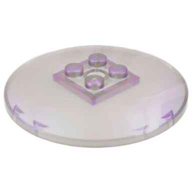 satin trans-brown dish 6 x 6 inverted radar - solid studs