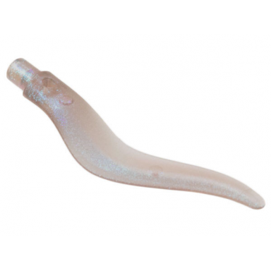 satin trans-brown wave rounded curved single with bar end flame sword