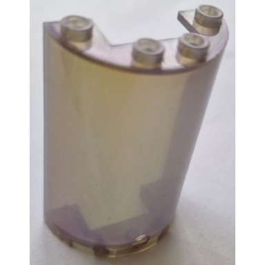 satin trans-brown cylinder half 2 x 4 x 5 with 1 x 2 cutout