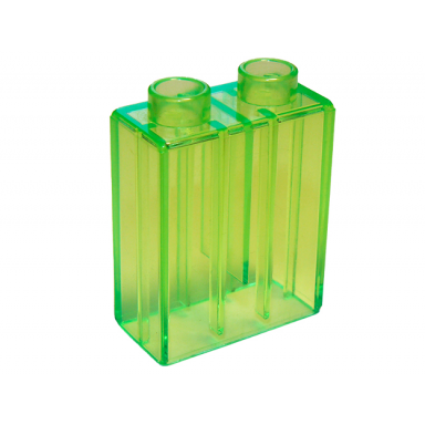 trans-light bright green duplo brick 1 x 2 x 2