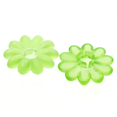trans-light bright green clikits icon flower 10 petals 2 x 2 large with pin frosted solid and transparent colors