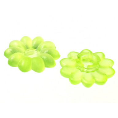 trans-light bright green clikits icon flower 10 petals 2 x 2 small with pin frosted solid and transparent colors
