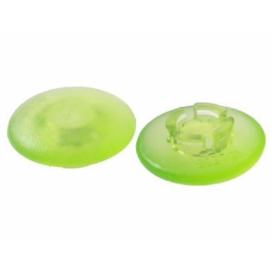 trans-light bright green clikits icon round 2 x 2 small thin with pin
