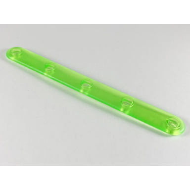 trans-light bright green clikits connector straight 2 x 14 with 5 holes