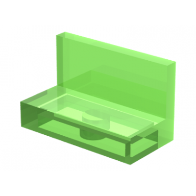 trans-light bright green panel 1 x 2 x 1