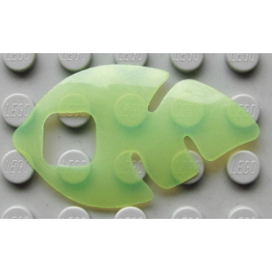 trans-light bright green clikits icon accent plastic leaf 5 x 3 with cutouts