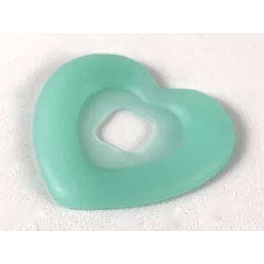 trans-light green clikits icon accent plastic heart 3 3 8 x 3 3 8 with raised border