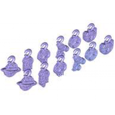 satin trans-purple charm 12 in bag multipack