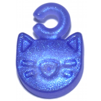 satin trans-purple charm cat head