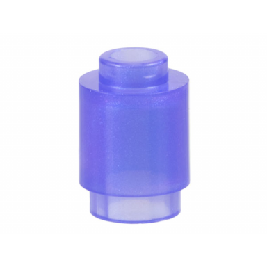 satin trans-purple brick round 1 x 1
