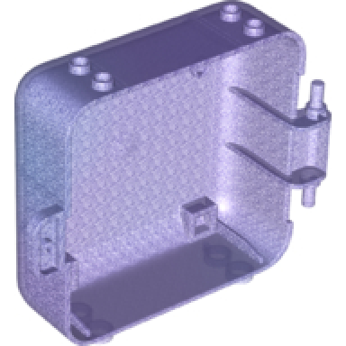 satin trans-purple container box 3 x 8 x 6 2 3 half front