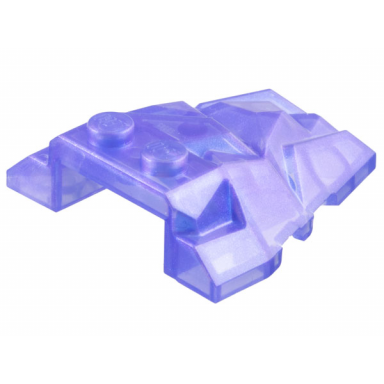 satin trans-purple wedge 4 x 4 fractured polygon top