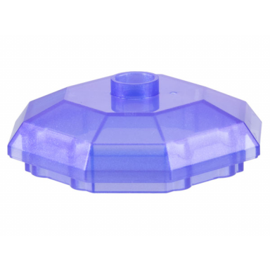 satin trans-purple rock 4 x 4 octagonal bottom diamond dress container top