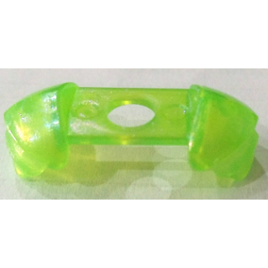 satin trans-bright green minifigure armor shoulder pads ridged