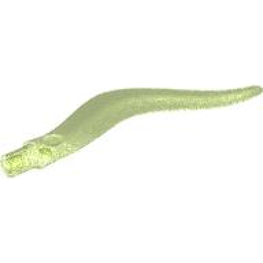 satin trans-bright green wave rounded curved single with bar end flame sword