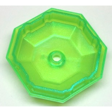 satin trans-bright green rock 4 x 4 octagonal bottom diamond dress container top