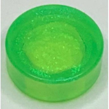 satin trans-bright green tile round 1 x 1