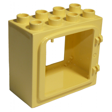 light yellow duplo door window frame 2 x 4 x 3 raised door outline