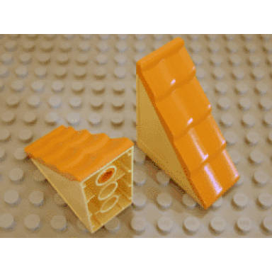 light yellow duplo roof sloped 50 2 x 4 with orange shingles