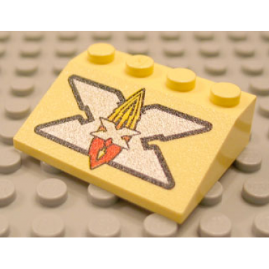 light yellow slope 33 3 x 4 with silver island xtreme stunts logo pattern