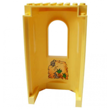 light yellow belville wall tower with window and haystack mice and carrot pattern