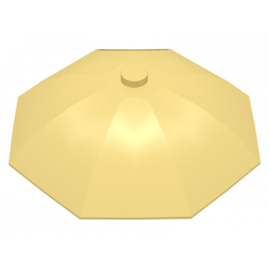 light yellow minifigure utensil umbrella top with no bottom flaps 6 x 6 with top stud