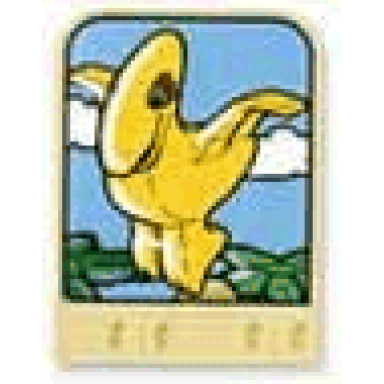 light yellow story builder meet the dinosaurs card with yellow pteranodon pattern
