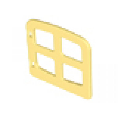 light yellow duplo door window pane 1 x 4 x 3 with 4 panes