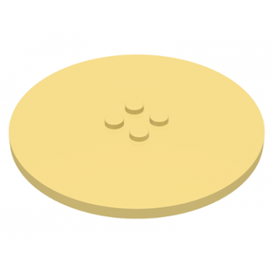 light yellow tile round 8 x 8 with 4 studs in center