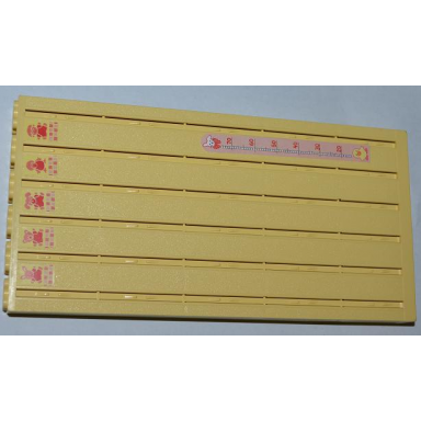 light yellow scala wall vertical grooved 12 x 2 x 20 with height chart and 5 plush toys pattern stickers - set 3241