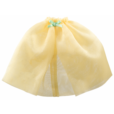 light yellow scala clothes female skirt long sheer with medium green bow at waist