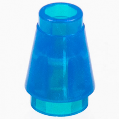 satin trans-dark blue cone 1 x 1 with top groove