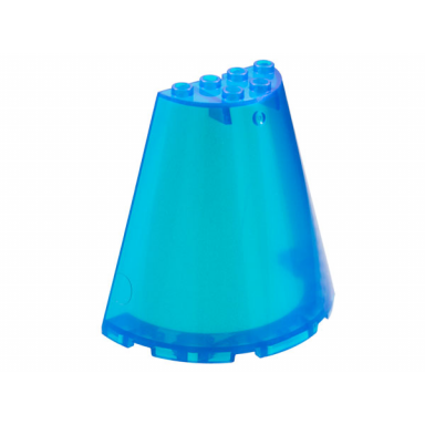 satin trans-dark blue cone half 8 x 4 x 6