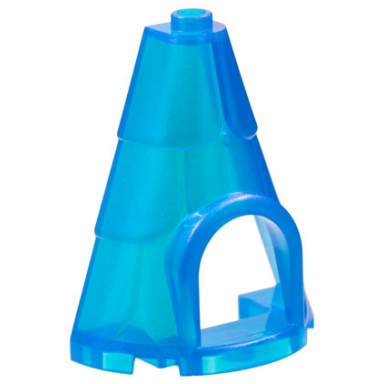 satin trans-dark blue tower roof 2 x 4 x 4 half cone shaped with roof tiles and window