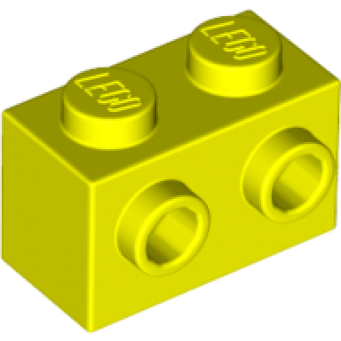neon yellow brick modified 1 x 2 with studs on 1 side