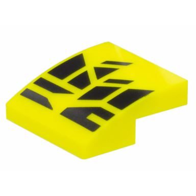 neon yellow slope curved 2 x 2 x 2 3 with black geometric shapes design pattern