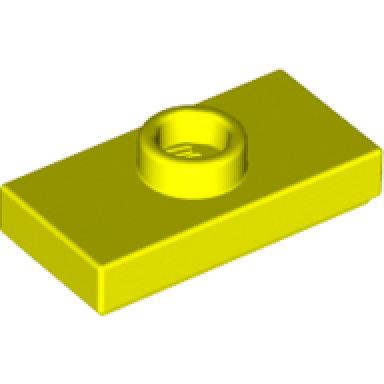neon yellow plate modified 1 x 2 with 1 stud with groove and bottom stud holder jumper