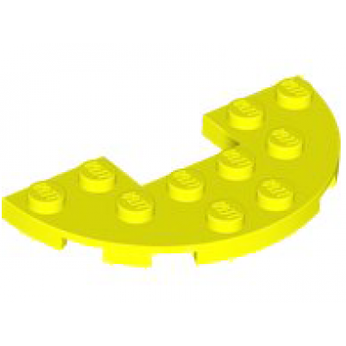 neon yellow plate round half 3 x 6 with 1 x 2 cutout