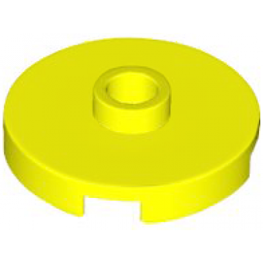neon yellow tile round 2 x 2 with open stud