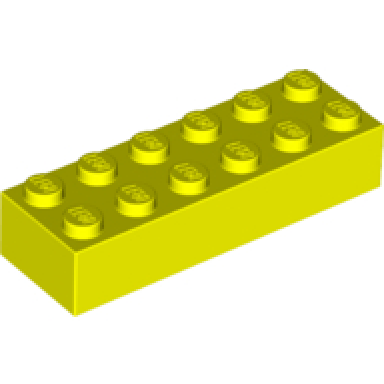 neon yellow brick 2 x 6