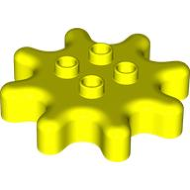 neon yellow duplo gear 4 x 4 - 8 tooth