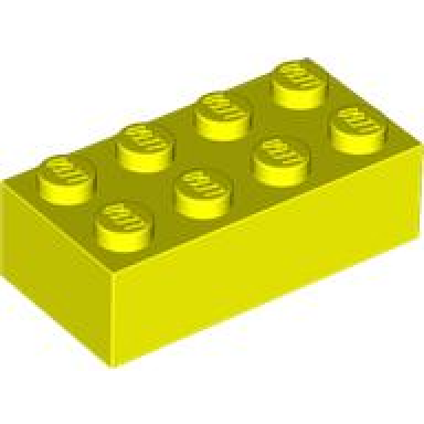 neon yellow brick 2 x 4