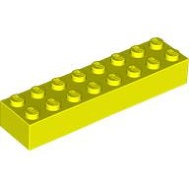 neon yellow brick 2 x 8
