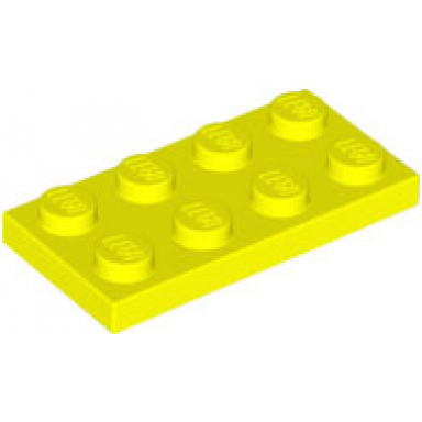 neon yellow plate 2 x 4