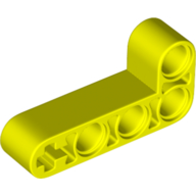 neon yellow technic liftarm modified bent thick l-shape 2 x 4