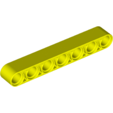 neon yellow technic liftarm thick 1 x 7