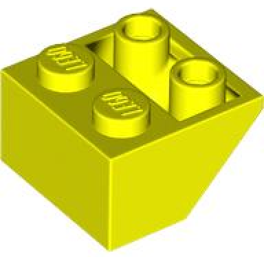 neon yellow slope inverted 45 2 x 2 with flat bottom pin