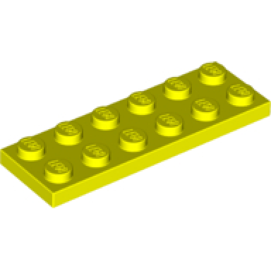 neon yellow plate 2 x 6