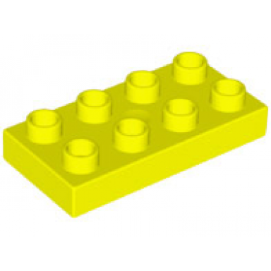 neon yellow duplo plate 2 x 4 x 1 2 thick